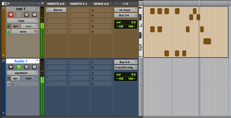 studio 4 using midi for two separate tracks