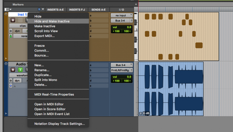 studio 4 using midi for two separate tracks