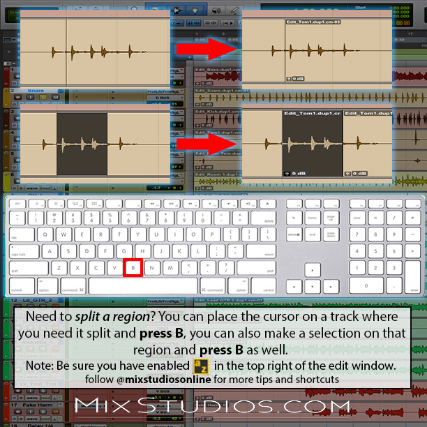 split track into mono pro tools shortcuts